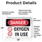 Signmission Oxygen In Use Danger Sign, Vinyl Decal, 18in W x 12in L, 2PK OS-2PACK-DS-D-1218-L-1513 - alternate 4